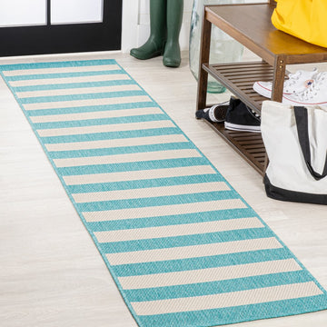 Negril Two-tone Wide Stripe Indoor/outdoor Area Rug